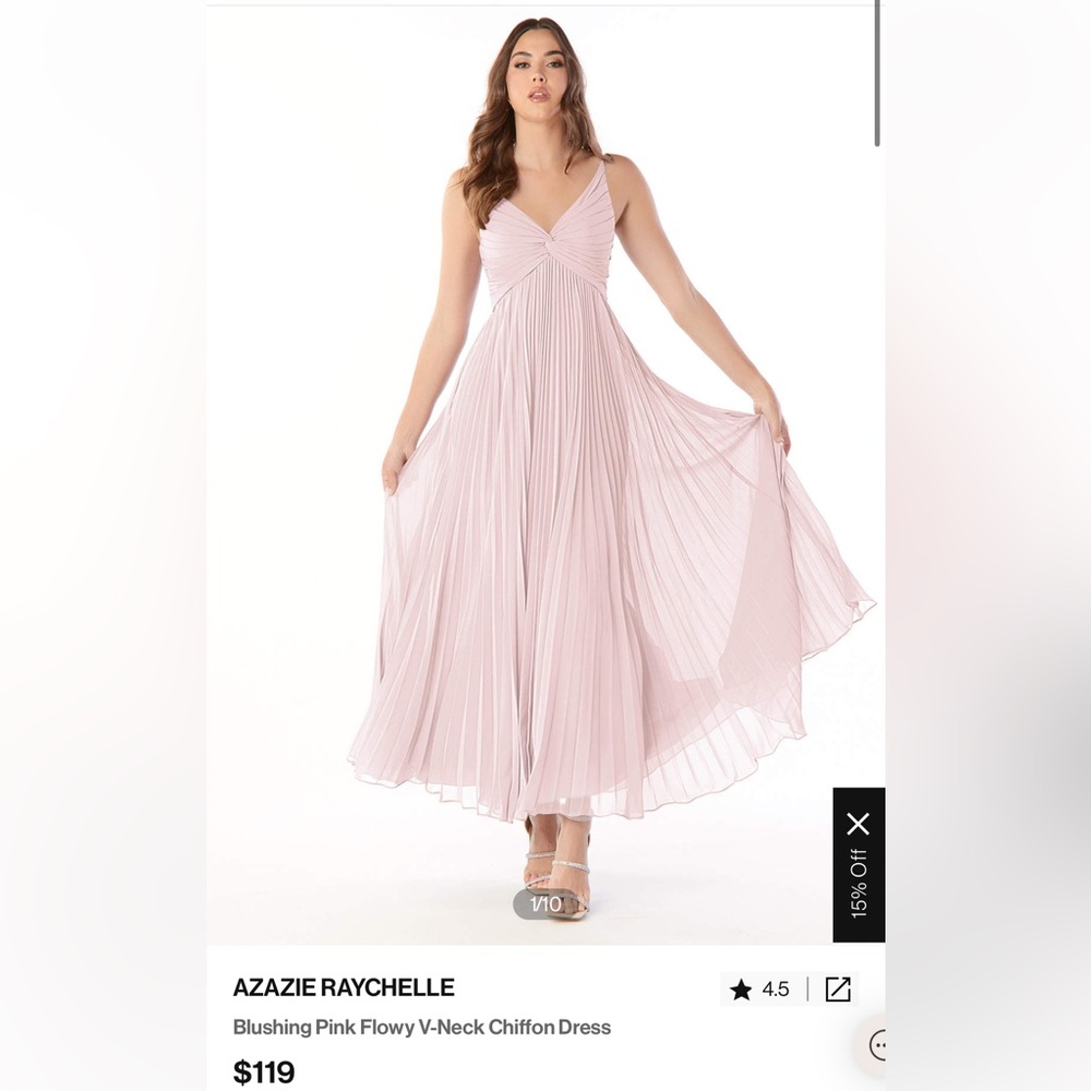 Azazie Blushing Pink Chiffon Dress